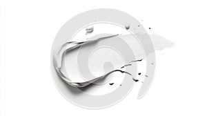 White brush stroke on white background