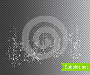 White bubbles under water vector on transparent background