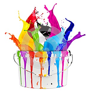 Paint bucket color splash photo