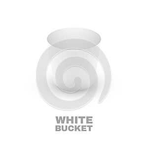 White Bucket isolated on white. Vector