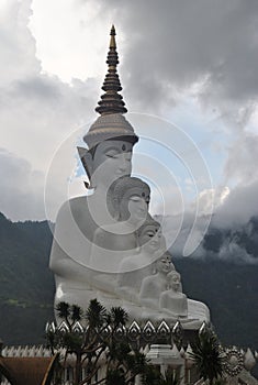 White Buddha Beautiful statue Meditation photo