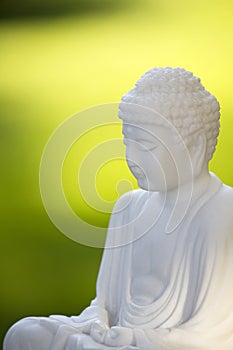 White Buddha on green 02