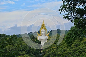 The white buddha statue in Nakhonnayok province, Thailand