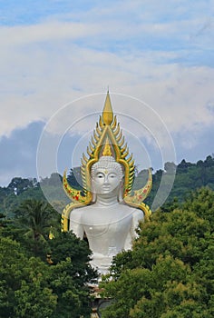 The white buddha statue in Nakhonnayok province, Thailand