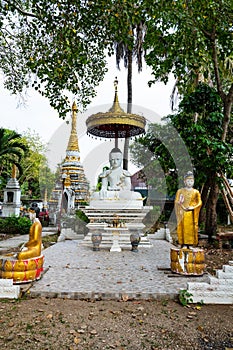 White Buddha statue of Sri Rong Muang temple in Lampang province