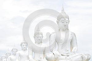 White Buddha statues