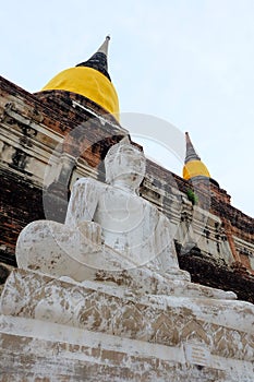 White buddha and stupa