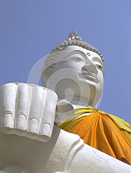 White Buddha, Wat Yai Chai Mongkol, Ayutthaya photo