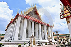 White Buddhist Monastery at Wat Pho or Temple of the Reclining Buddha