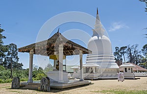 White buddhist stupa building in Nuwara Eliya town