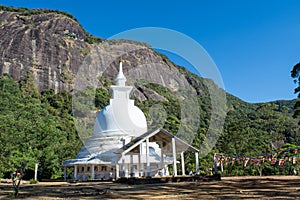 White buddist temple in the mountains