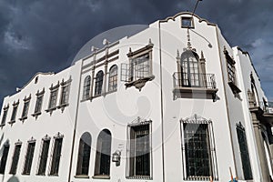 White building in colonial city Popayan