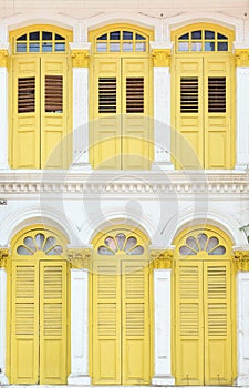 White building and wellow windows from singapore.