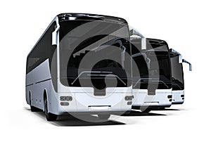 White bus fleet
