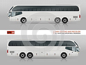 White bus vector template photo