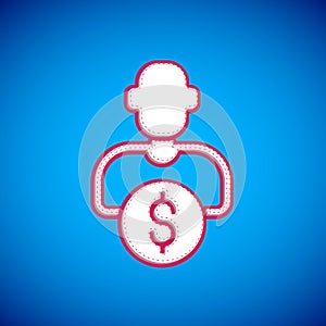 White Business investor or capital providers icon isolated on blue background. Vector