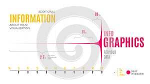 White business presentation vector slide, data visuali template