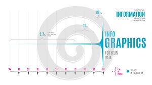 White business presentation vector slide, data visuali template