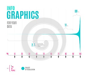White business presentation vector slide, data visuali template