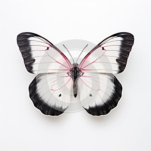 White Butterfly Art: Hyper-realistic Representation On Blank White Background