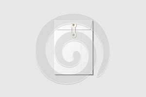 White A5 C5 size String and Washer Envelope Mockup on light grey background