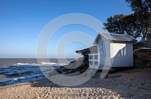 White cabin in Noirmoutier island photo
