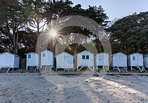 White cabins in Noirmoutier island