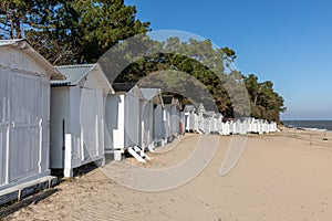 White cabins in Noirmoutier island