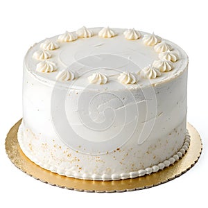 White cake isolated on white background