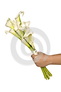 White Calla Lilly Bridal Bouquet