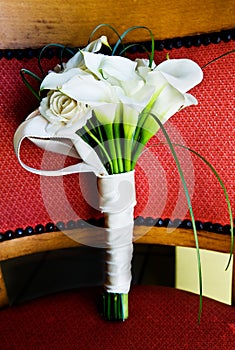 White calla lily wedding bouquet