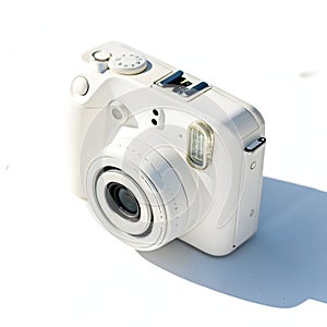 White camera isolated on white background