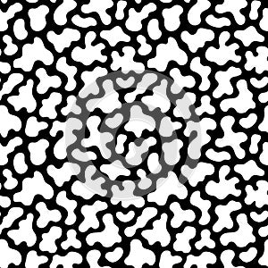 White camouflage spots on black background, seamless pattern