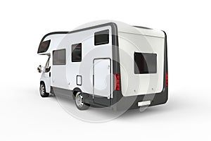 White camper vehicle - rear view