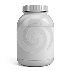 White Can of protein or gainer powder with blank label