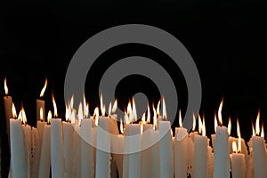 White Candle flames with black background