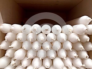 White candles on a gift shop