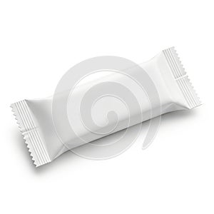 White candy wrapper isolated on white background
