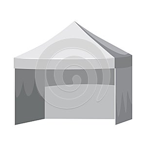 White canopy or tent, vector illustration. Promotional Outdoor Canoby Event Trade Show Pop-Up Tent Mobile Marquee