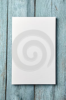 White canvas hanging on wooden wall
