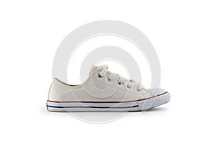 White canvas shoes isolated on white background