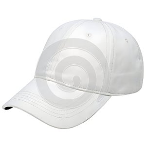 White cap front view isolated on white background