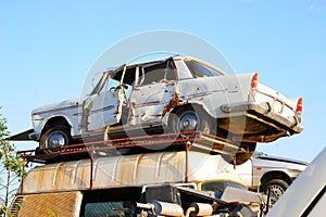 White car abandoned in scrapping