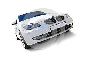 White car BMW 5 Series