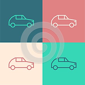 White Car icon isolated on black background. Vector