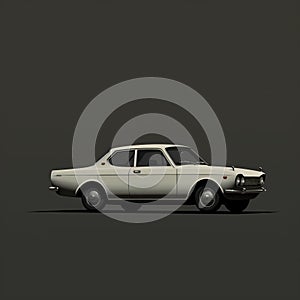 Minimalistic Japanese Style Dark Background Toyota Car Illustration