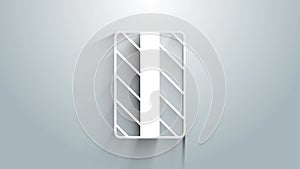 White Car tire wheel icon isolated on grey background. 4K Video motion graphic animation