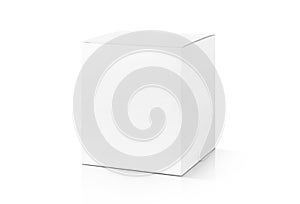 White cardboard box isolated on white background