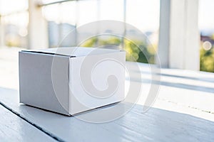 White cardboard box, simple packaging