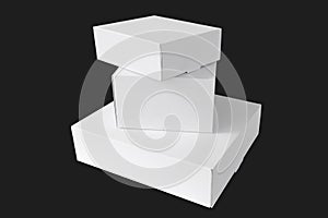 white cardboard boxes